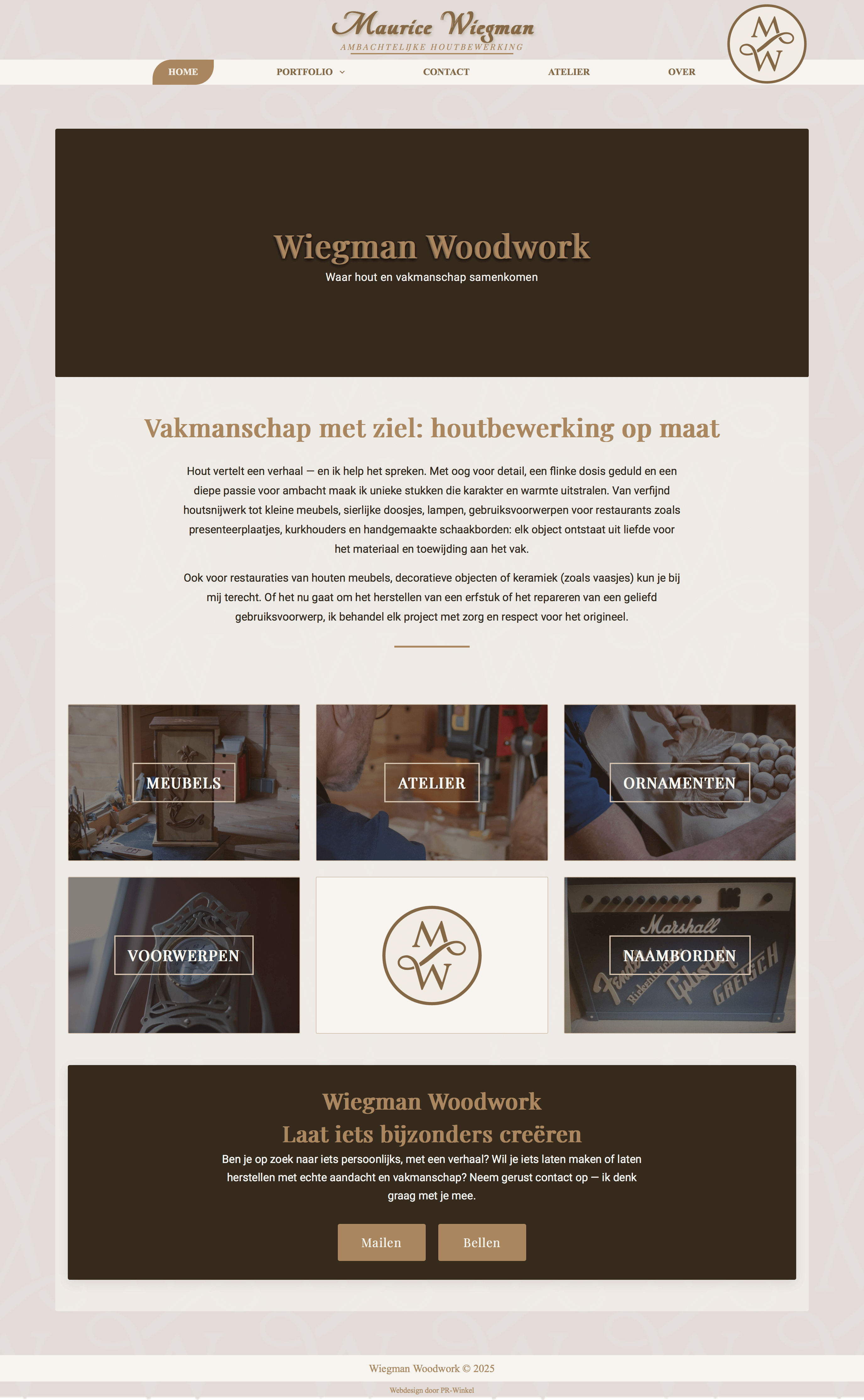 Wiegman Woodwork website